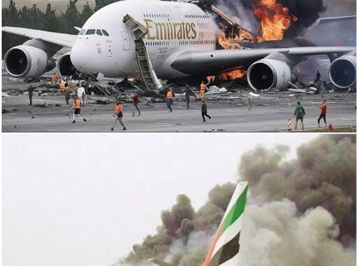 Emirates plane crash-lands with 300 aboard; 1 firefighter killed.