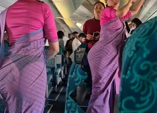 HT10. Viral Flight Attendant Video Sparks Online Buzz Over Unconventional Uniform